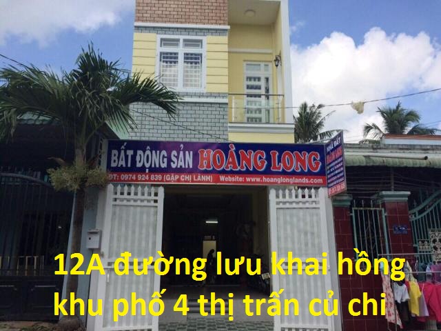 Nhà 4.2x24(101m2)mặt tiền đường Lưu Khai Hồng khu phố 4 Thị trấn củ chi giá 4 tỷ 5